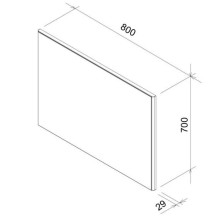 Зеркало без подсветки серый глянец 80х70 см Ravak Ring X000000776