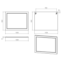 Лейла -100 Зеркало в раме БЕЛОЕ