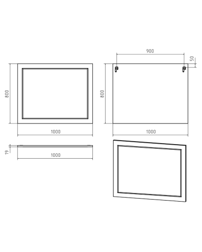 Лейла -100 Зеркало в раме БЕЛОЕ