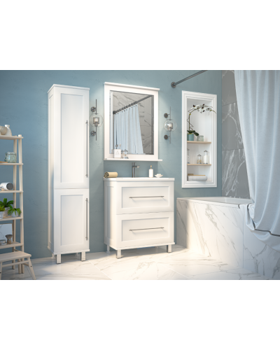 Марта - 70 Зеркало в раме белая эмаль (глянец)