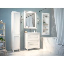 Марта - 80 Зеркало в раме белая эмаль (глянец)