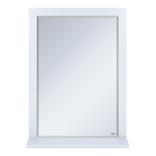 Сахара - 60 Зеркало в раме белое с полкой