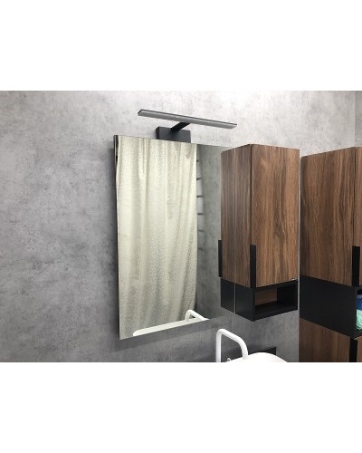 Зеркало со шкафом Comforty Штутгарт 90 00004151038 Дуб темно-коричневый Черное матовое