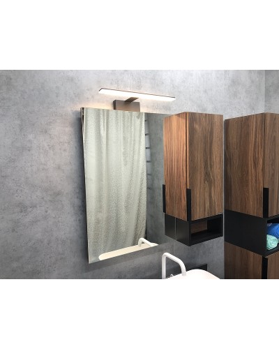 Зеркало со шкафом Comforty Штутгарт 90 00004151038 Дуб темно-коричневый Черное матовое