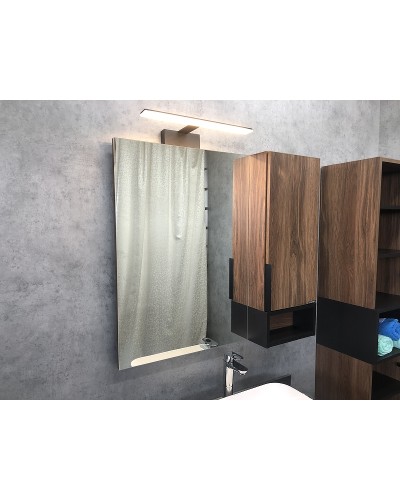 Зеркало со шкафом Comforty Штутгарт 90 00004151038 Дуб темно-коричневый Черное матовое