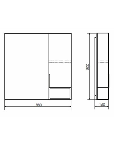 Зеркало со шкафом Comforty Штутгарт 90 00004151038 Дуб темно-коричневый Черное матовое