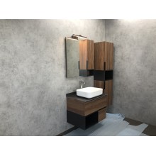 Зеркало со шкафом Comforty Штутгарт 75 00004151037 Дуб темно-коричневый Черное матовое