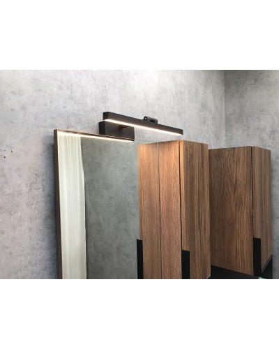 Зеркало со шкафом Comforty Штутгарт 75 00004151037 Дуб темно-коричневый Черное матовое