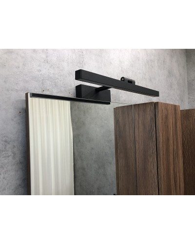 Зеркало со шкафом Comforty Штутгарт 75 00004151037 Дуб темно-коричневый Черное матовое