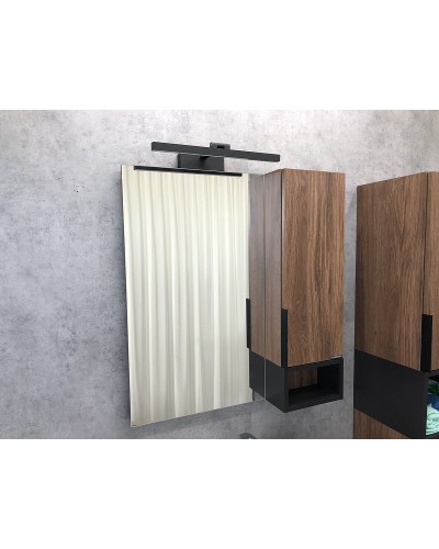 Зеркало со шкафом Comforty Штутгарт 75 00004151037 Дуб темно-коричневый Черное матовое