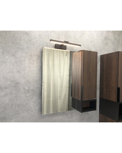 Зеркало со шкафом Comforty Франкфурт 75 00004151044 Дуб шоколадно-коричневый Черное матовое