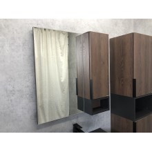 Зеркало со шкафом Comforty Франкфурт 75 00004151044 Дуб шоколадно-коричневый Черное матовое
