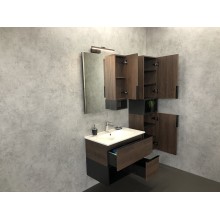 Зеркало со шкафом Comforty Франкфурт 75 00004151044 Дуб шоколадно-коричневый Черное матовое