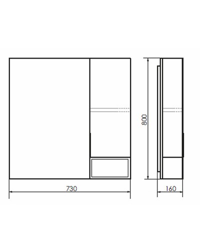 Зеркало со шкафом Comforty Франкфурт 75 00004151044 Дуб шоколадно-коричневый Черное матовое