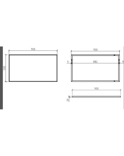 Зеркало без подсветки 90x50 см BelBagno SPC-900