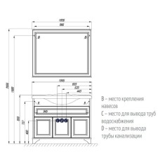 Зеркало 103,6х85 см дуб верди Акватон Идель 1A197902IDM90