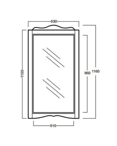 Зеркало 63х116 см орех Simas Arcade ARS1 noce