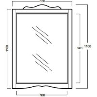 Зеркало 83х116 см белый глянец Simas Arcade ARS2 bi