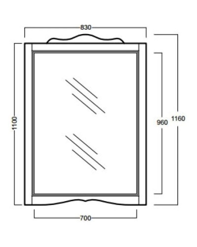 Зеркало 83х116 см орех Simas Arcade ARS2 noce