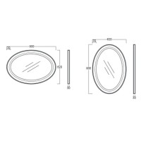 Зеркало 62 см черный глянец Simas Lante LAS1nero