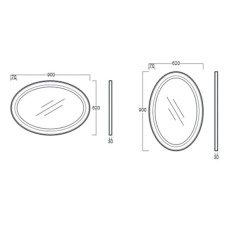 Зеркало 62 см черный глянец Simas Lante LAS1nero