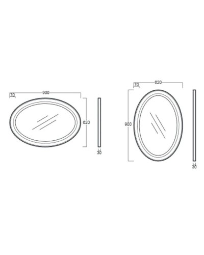 Зеркало 62 см темно-серый Simas Lante LAS1tortora