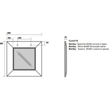 Зеркало 80х80 см темный ясень Kerasan Bentley 917947 Frassino scuro