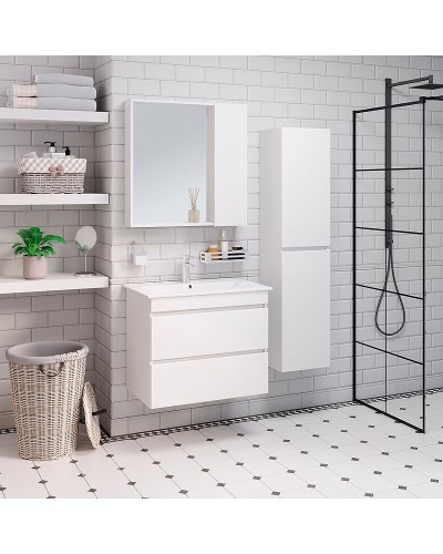 Зеркало со шкафом Runo Манхэттен 75 00-00001045 Белое