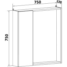 Зеркало со шкафом Runo Манхэттен 75 00-00001045 Белое