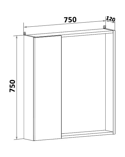 Зеркало со шкафом Runo Манхэттен 75 00-00001045 Белое