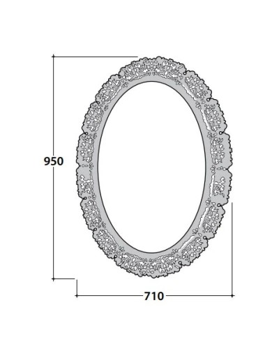Зеркало 71 см античный металл Globo Paestum PASR38met.antico