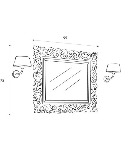 Зеркало Cezares 75 620/A Nero Argento