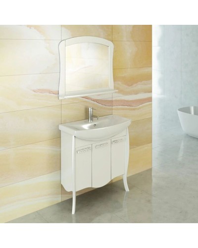 Зеркало 80х84 см белый глянец Comforty Венеция 00003130373