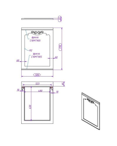 Зеркало Creto Viva 60 13-60O Olivine