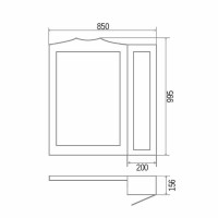 Зеркало со шкафом Orange Classic 85 F7-85ZS2 Тик