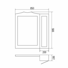 Зеркало со шкафом Orange Classic 85 F7-85ZS2 Тик