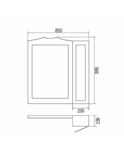 Зеркало со шкафом Orange Classic 85 F7-85ZS2 Тик