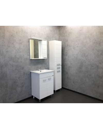 Зеркало со шкафом Comforty Модена М-60 00-00001639 Белое матовое