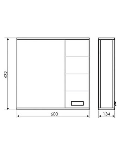Зеркало со шкафом Comforty Модена М-60 00-00001639 Белое матовое