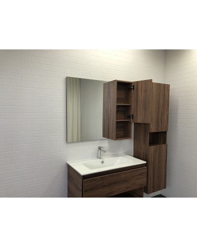 Зеркало со шкафом Comforty Бордо 90 00-00006663 Дуб тёмно-коричневый