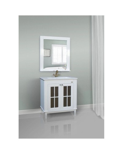 Зеркало 77х85 см белый глянец Atoll Милана