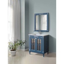 Зеркало 77х85 см синий серебряная патина Atoll Милана BC00000353