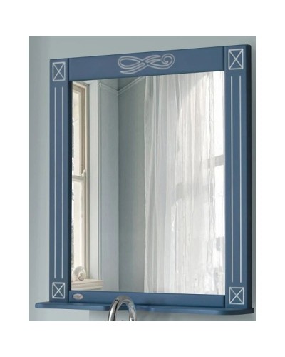 Зеркало 77х85 см синий серебряная патина Atoll Милана BC00000353