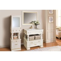 Зеркало 95х75 см слоновая кость золотая патина Atoll Джулия