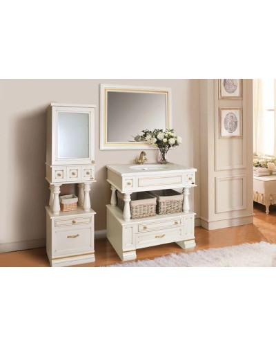 Зеркало 95х75 см слоновая кость золотая патина Atoll Джулия