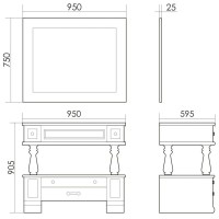 Зеркало 95х75 см слоновая кость состаренная Atoll Джулия