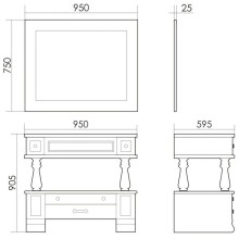 Зеркало 95х75 см слоновая кость состаренная Atoll Джулия