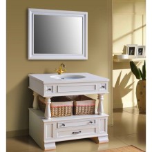 Зеркало 95х75 см слоновая кость серебряная патина Atoll Джулия