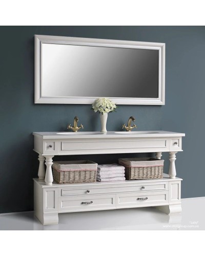 Зеркало 157х75 см слоновая кость серебряная патина Atoll Джулия