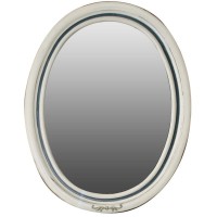 Зеркало 74х96 см слоновая кость состаренная синяя патина Atoll Флоренция